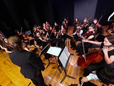 Orchestra playing