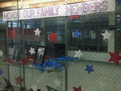 image of veterans day display case